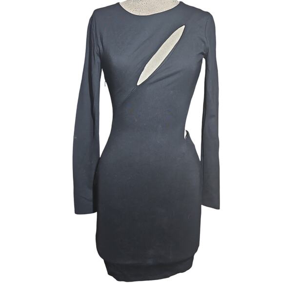 H:ours Black Long Sleeve Cutout Dress Size XS - Picture 1 of 3